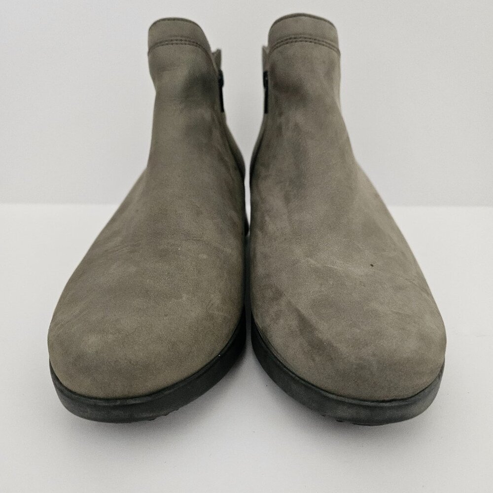 Mephisto Margaux Khaki Green Suede Wedge Ankle Boots Zip Booties Size 6 - Picture 8 of 15